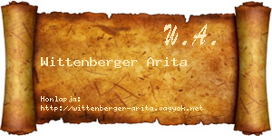 Wittenberger Arita névjegykártya